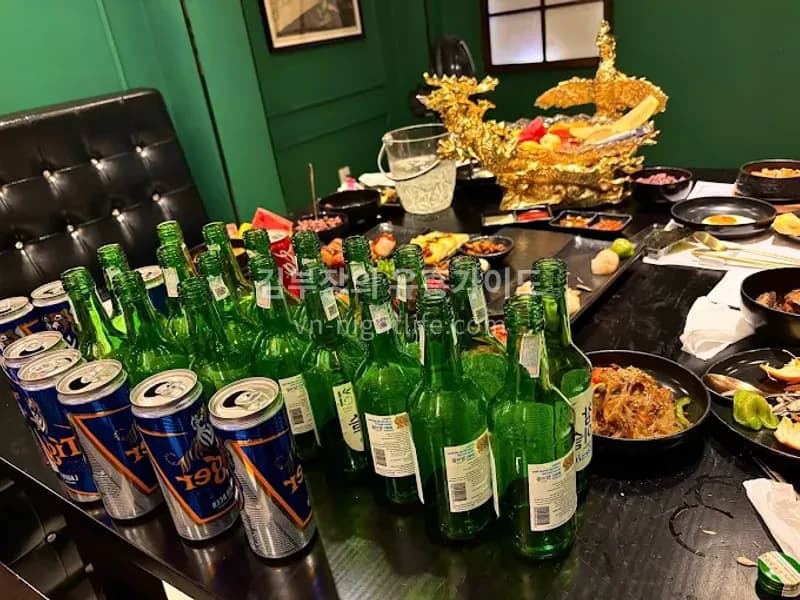 호치민 더조선 룸 술상 세팅